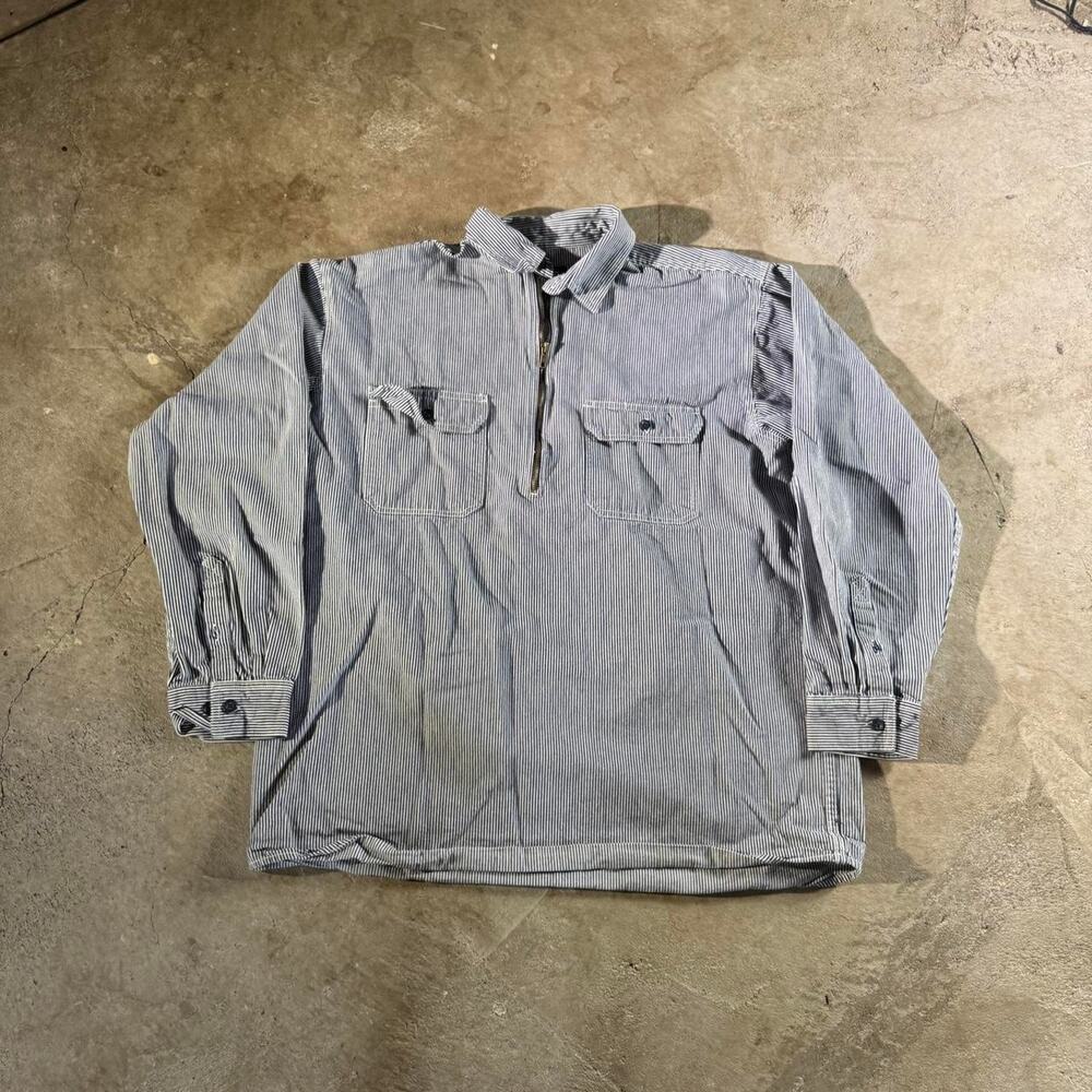 Vintage Y2K Key Pinstripe Work Shirt